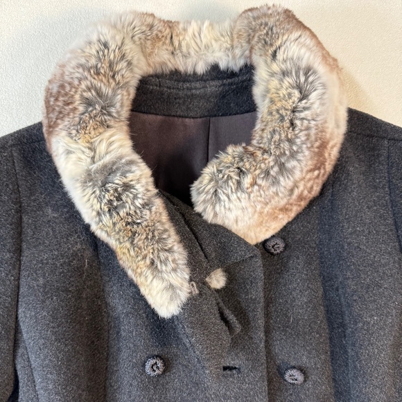 Vintage Monarch New York Wool Blend Coat w/ Genuine Fur Trim - Picture 4 of 4